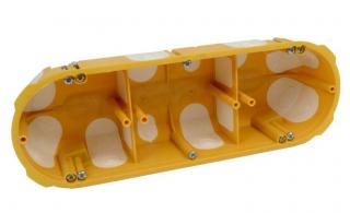 Zvukotesná trojitá krabica do sadrokartónu ø209x50mm žltá KPL 64-50/3LD_NA