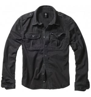 Brandit Vintage Košeľa pánska Čierna Čierna 6XL