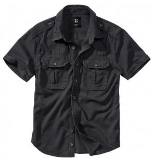 Brandit Vintage Košeľa pánska s krátkym rukávom Čierna Čierna 7XL