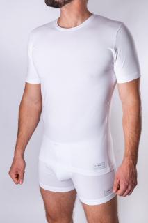 Biele pánske tričko PIMO z extra jemnej bavlny supima Veľkosť: L