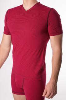 Červoné pruhované tričko NYLO V KR 06 Veľkosť výrobku: L