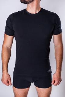 Čierne pánske tričko PIMO z extra jemnej bavlny supima Veľkosť: M