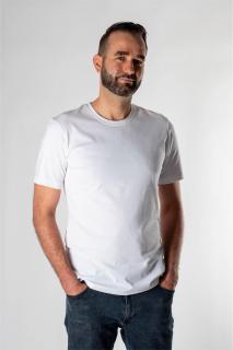 Pánske biele tričko MAFI SLIM 01Š Veľkosť pánska: L