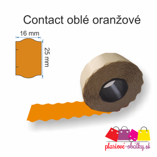 Contact etikety pre etiketovače Farba: Oranžová, Rozmer: 25 x 16 mm HRANATÉ