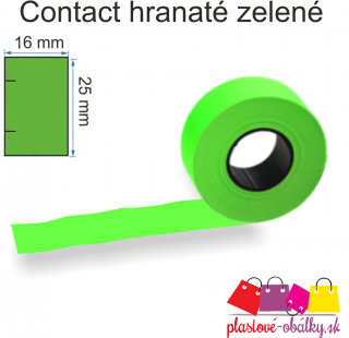 Contact etikety pre etiketovače Farba: Zelená, Rozmer: 25 x 16 mm HRANATÉ