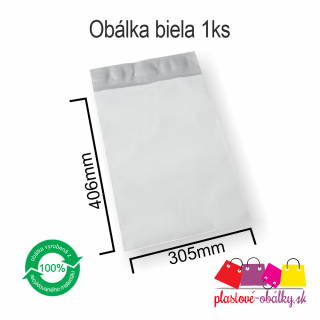 Plastové obálky biele čiastočne priehľadné Balenie: po 1 ks, Rozmer: 305 x 406 mm