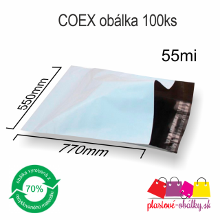 Plastové obálky COEX nepriehľadné Balenie: 50 ks balenie, Rozmer: 550 x 770 mm