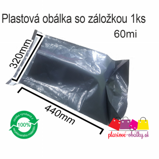 Plastové obálky so záložkou Balenie: 100 ks balenie, Rozmer: 320 x 440 mm