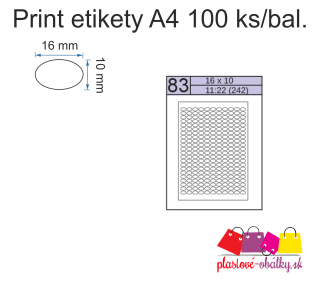 Print etikety A4 100hárkov Rozmer: 16 x 10 mm OBLÉ