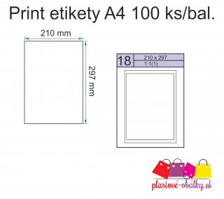 Print etikety A4 100hárkov Rozmer: 210 x 297 mm