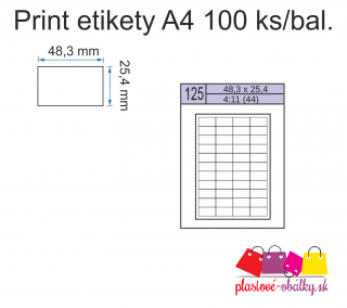 Print etikety A4 100hárkov Rozmer: 48,3 x 25,4 mm