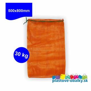 Rašlové vrecia - sieťové 50x80cm 30kg  oranžové 100ks