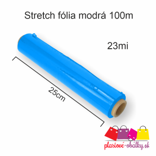 Stretch fólia 23µm 100m/25cm Farba: Modrá