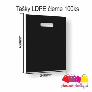 Tašky LDPE Balenie: 100 ks balenie, Farba: Čierna, Rozmer: 340 x 460 mm