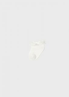 Mayoral Ponožky s krajkou - krémové 23-09593-013 Veľkosť papučiek pre kojencov: 12 mesiacov (11,8 cm)