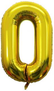 Fóliový balón narodeninové číslo 0, zlatý 82cm