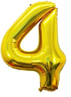 Fóliový balón narodeninové číslo 4, zlatý 102cm