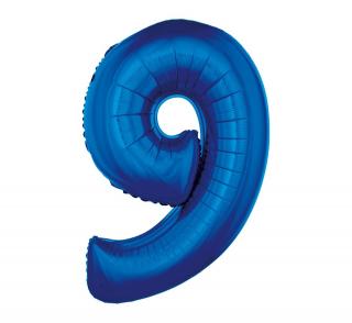 Fóliový balón narodeninové číslo 9, modrý 102cm