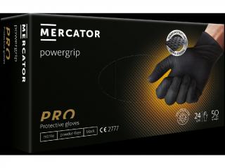 MERCATOR® powergrip black - Nitrilová rukavica 50ks - L