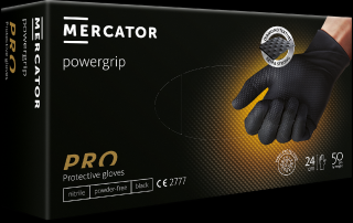 MERCATOR® powergrip black - Nitrilová rukavica 50ks - XL