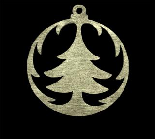 Drevená vianočná ozdoba stromček Farba ozdôb: Zlatá