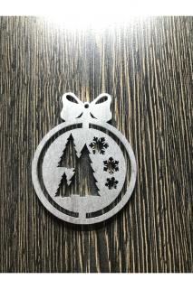 Vianočná drevená ozdôbka Stromčeky Farba ozdôb: Strieborná