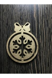 Vianočná drevená ozdôbka Vločka Farba ozdôb: Zlatá