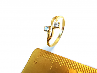 Dámsky prsteň VZOR48 zo žltého zlata  +servis + krabička + darček Dámska veľkosť: 54, Farba kameňa: biela