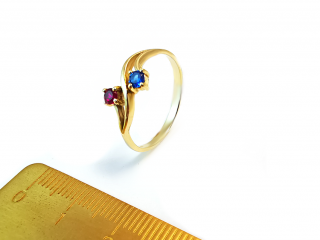 Dámsky prsteň VZOR48 zo žltého zlata  +servis + krabička + darček Dámska veľkosť: 54, Farba kameňa: viacfarebný