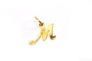 Prívesok v tvare písmena  M  zo žltého zlata  +servis + krabička