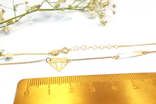 Zlatý náhrdelník  DIAMANT  žltý  + servis a krabička, darček