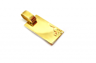 Zlatý prívesok  platnička  žltý  +servis + krabička, darček Farba zlata: Žlté zlato, Gravír: S gravírom