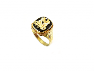 Zlatý prsteň s monogramom MN  +servis + krabička, darček