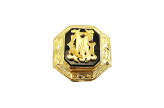 Zlatý prsteň s monogramom žltý  +doživotný servis + krabička, darček