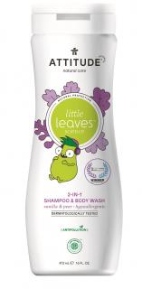 Attitude Little Leaves Dětské tělové mýdlo a šampon s vůní vanilky a hrušky 473 ml