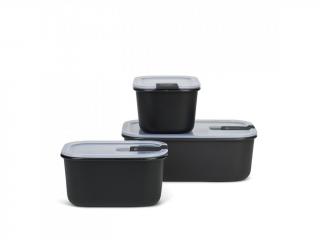 Mepal Set Úložných boxů na potraviny EasyClip Nordic black 2x450 + 1000 ml