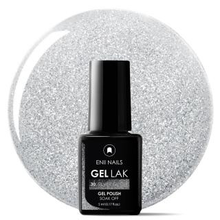 Gél lak 30 Silver Glitter 5 ml