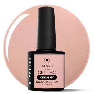 Gél lak Ceramic 135 Nadia Glitter - gélový lak bez HEMA, 10 ml