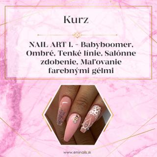 Nail Art I. Babyboomer, ombré, tenké línie, salónne zdobenie, maľovanie farebnými gélmi