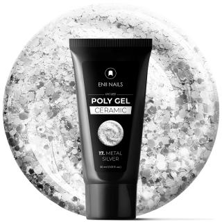 Poly gel Ceramic 17 Metal Silver - polygél v tube, 30 ml