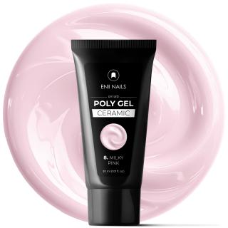 Poly gel Ceramic 8 Milky pink - polygél v tube, 30 ml