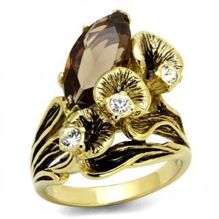 Kokteilový prsteň z ušľachtilej ocele Gold SR2914 Veľkosť prsteňa: 57 (18,1 mm)