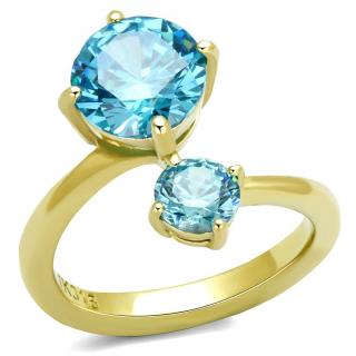 Oceľový prsteň so zirkónmi Blue Sr3092 Veľkosť prsteňa: 52 (16,6 mm)
