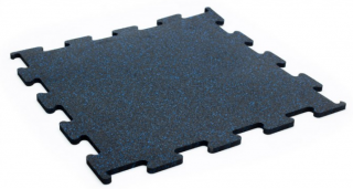 Gumená podlaha puzzle 10mm - modrý granulát