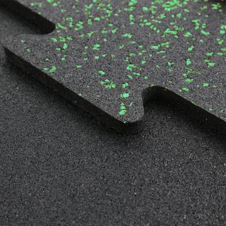 Gumená podlaha puzzle - zelený granulát Hrúbka: 10mm