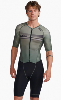 Pánsky Triatlonový Trisuit 2XU Aero Sleeved- alpine/periscope Veľkosť: L