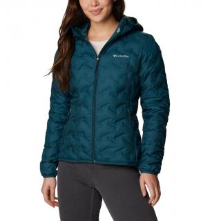Columbia Dámska bunda Delta Ridge™ Down Hooded Jacket zeleno modrá Veľkosť: XL, Farba: Night Wave