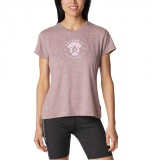 Columbia Dámske komfortné tričko Sloan Ridge™ Graphic SS Tee figové Veľkosť: S, Farba: Fig Heather, Na