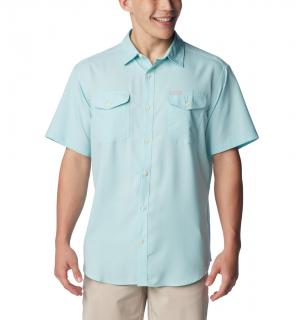 Columbia pánska funkčná košela Utilizer™ II Solid Short Sleeve Shirt bledo modrá Veľkosť: L, Farba: Spray