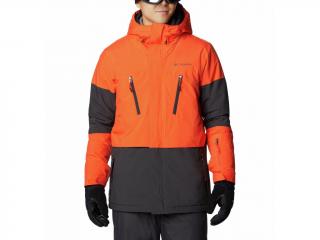 Columbia Pánska lyžiarska bunda Aerial Ascender oranžovo čierna s kapucňou Veľkosť: M, Farba: Red Quartz, Sha